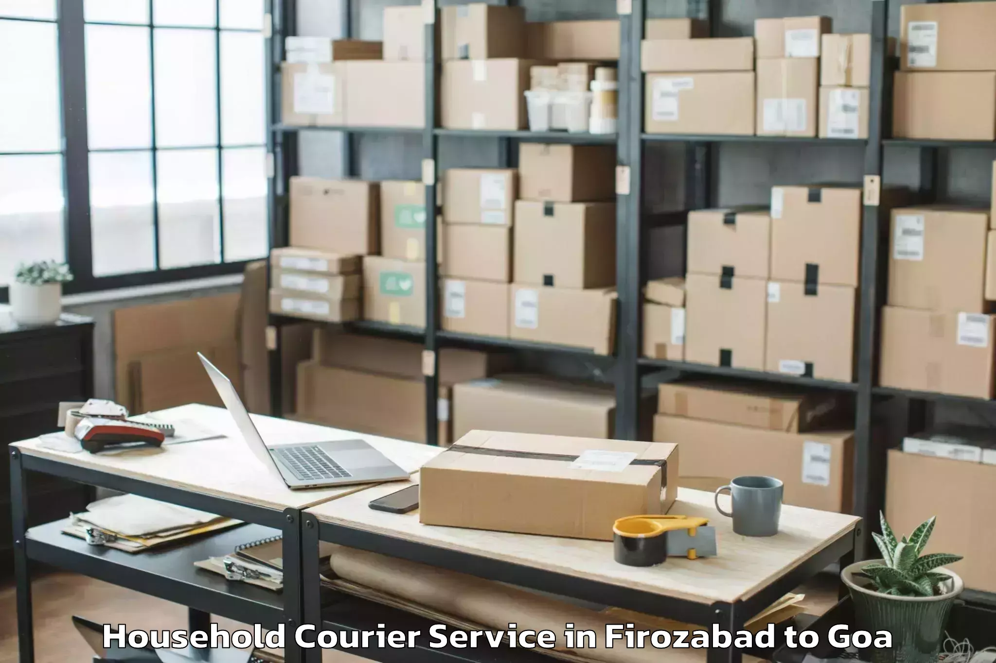 Professional Firozabad to Mall De Goa Household Courier